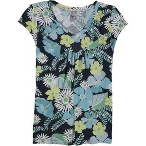 HC LA Womens Cap Sleeve Baby Doll Blouse, Blue, NWT